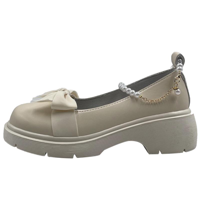 Women Thick Platform Mary Janes Lolita Shoes Party Pumps Summer  New Sandals Bow Chain Mujer Shoes Fashion Oxford Zapatos
