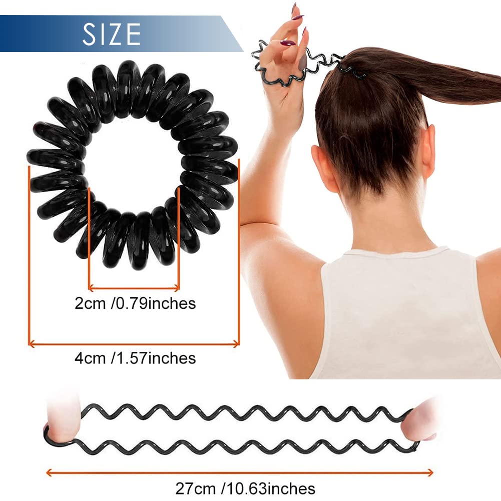 ZIBUYU® Hair Ties for Women and Girls Coil Spiral Hair Ties Ponytail Rubber Bands Elastic Hair Ties for Women and Girl Scrunchies Stylish - 9 Pcs