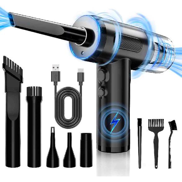 Cordless Handheld Car Vacuum, 12000Pa Strong Suction Mini Vacuum Rechargeable, Compressed Air Duster, Air Blower and Cleaner, 3-in-1 Design, 3 Gear,