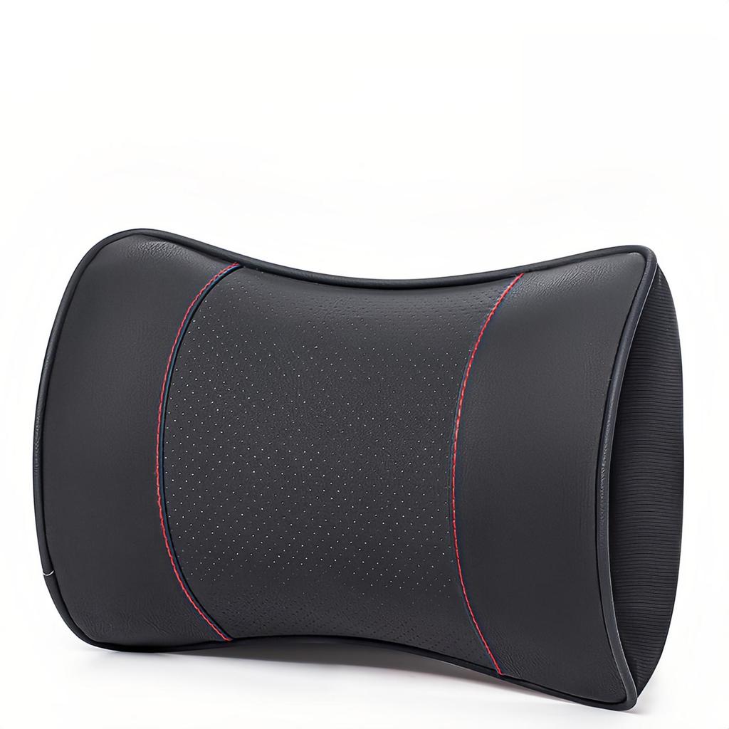 Leather Car Headrest Neck Protector Pillow Bolster Car Pillow Car Pillow Car Interior Supplies Memory Foam Lumbar Pillow