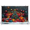 Mocsicka Christmas Background Photography Happy New Year Party Xmas Tree Graffiti Wall Decoration Child Photo Backdrop Wallpaper