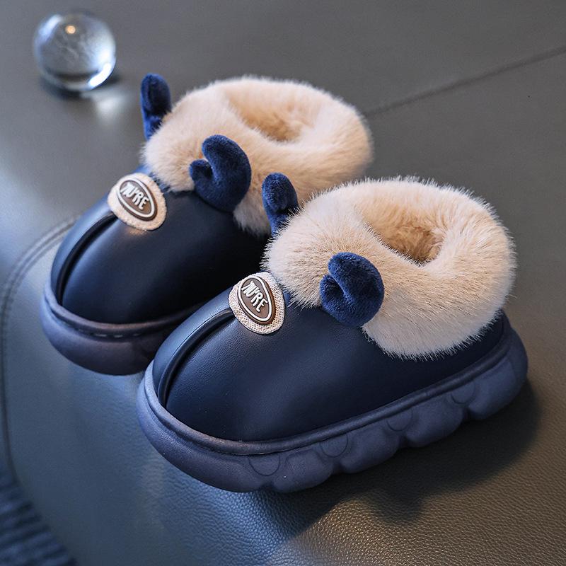 2025 Winter Children's Cartoon Cotton Slippers: Cute, Warm, Non-Slip, Waterproof for Boys and Girls Ages 1-9.
