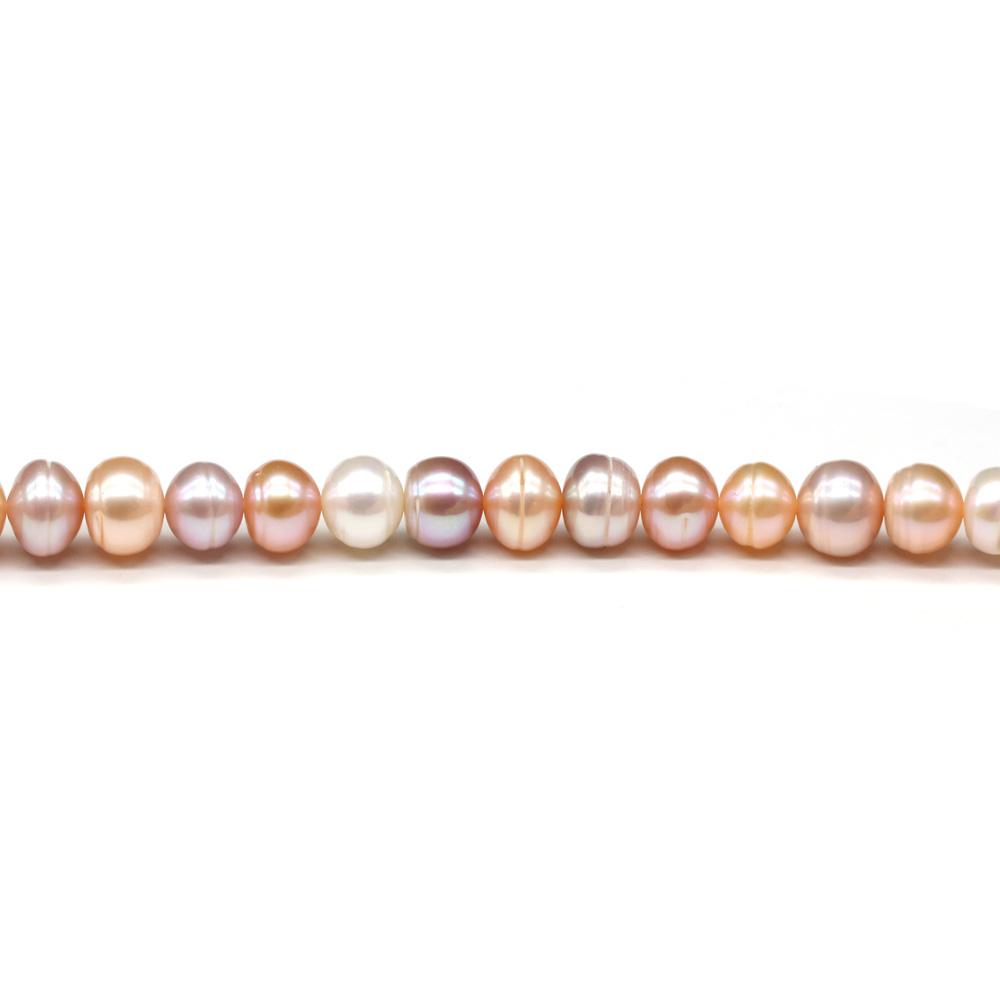 1String, Rondelle Pearls, Colorful Natural Freshwater Pearl Beads, 8-9mm, for DIY Necklace Bracelet Accessories, Jewelry Making, 36cm