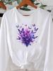 (Asian Size) Women o-neck Print T Shirt Casual butterfly cute Clothing Graphic Tee autumn winter spring Fashion Top Long Sleeve T-shirts