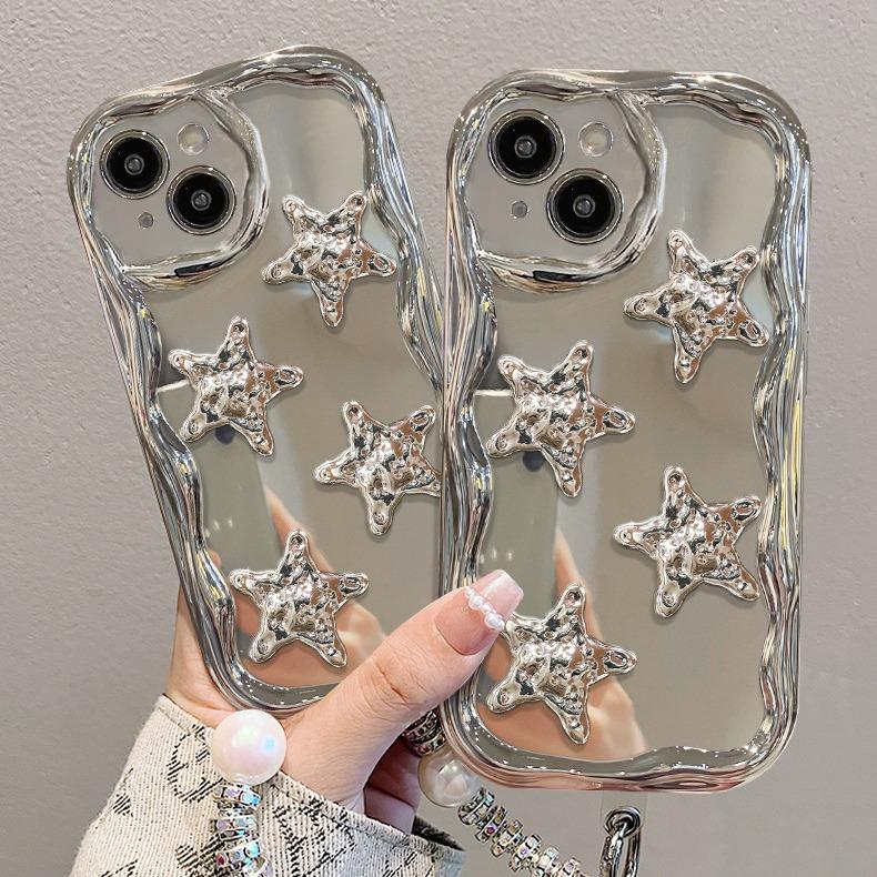 

Compatible with Huawei P60/50 Pro Phone Cases, Mate 30/40 Electroplated Silver, HONOR 100/90 Three-dimensional Starfish Chain Honor X10