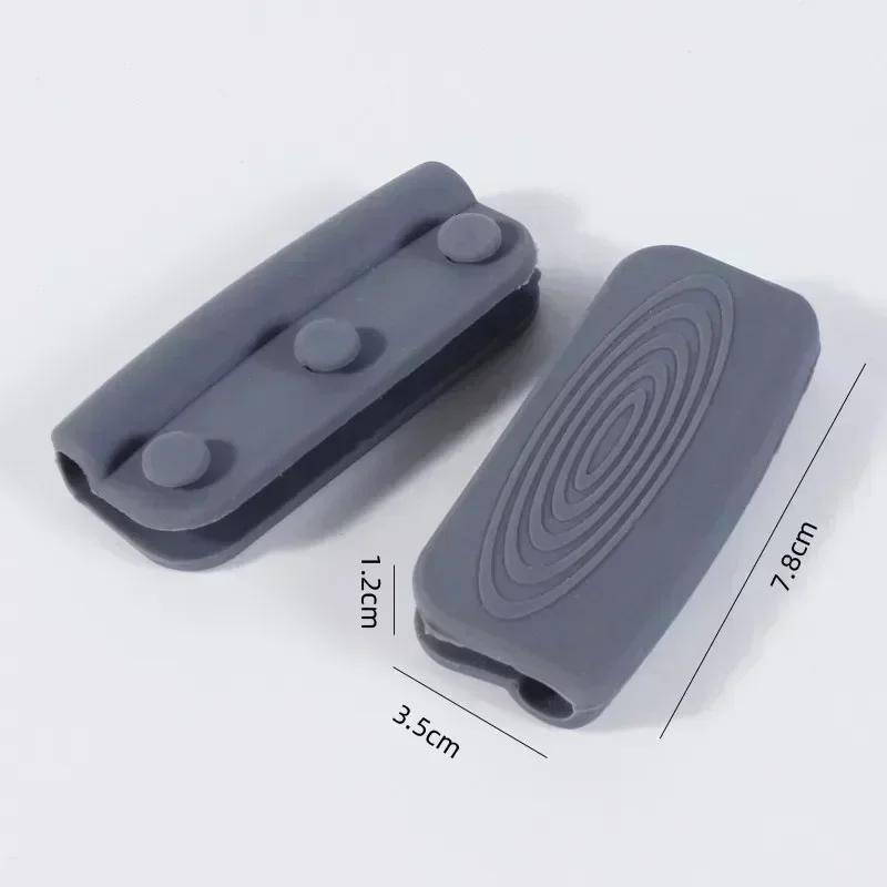 2PCS/Set Pot Pan Silicone Saucepan Handle Cover Heat Insulation Pot Earmuffs Anti-hot Microwave Pan Grip Kitchen Tools