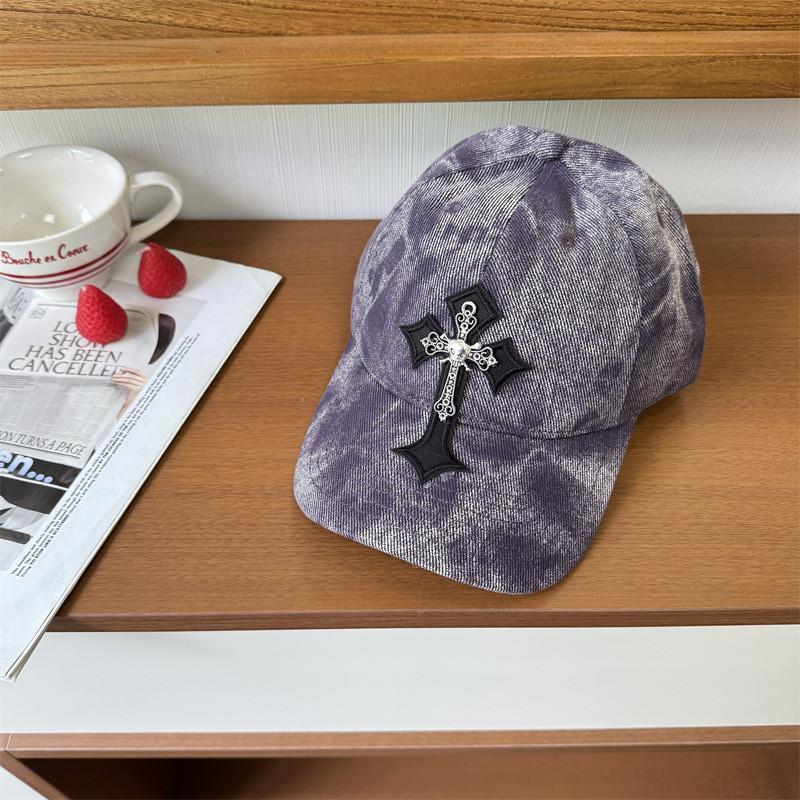 Fashionable Decoration Cross Dyeing Pattern Women Summer Casual Cap Baseball