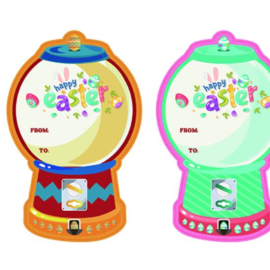 18/36 Peças Cartão de Cumprimentos de Páscoa com Cúpula de Plástico DIY Máquina de Chicletes Porta Doce para Guloseimas Suadas Feliz Páscoa Crianças Festas em Família Presente de Troca para Sala de Aula