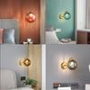 Modern E14 Wall Lamp Nordic Water Grain Glass Ball Pendant Light Hotel Hallway Staircase Room Decor Led Entrance Lighting