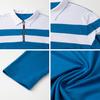 Men's Long Sleeve Striped Polo Shirts 1/4 Zip Cotton Patchwork Collared Shirt Casual Fashion Pullover Slim Fit Golf Shirt
