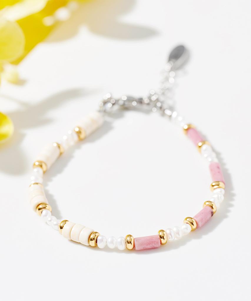 Polalita Pastel Mix Bead Bracelet (Plt-Br-032_Pk)