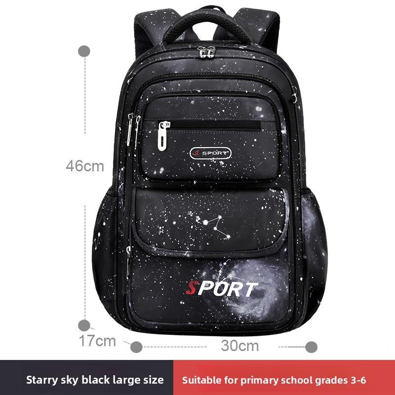 Starry Sky Boys School Backpack With Breathable Waterproof Oxford Fabric For Primary Students