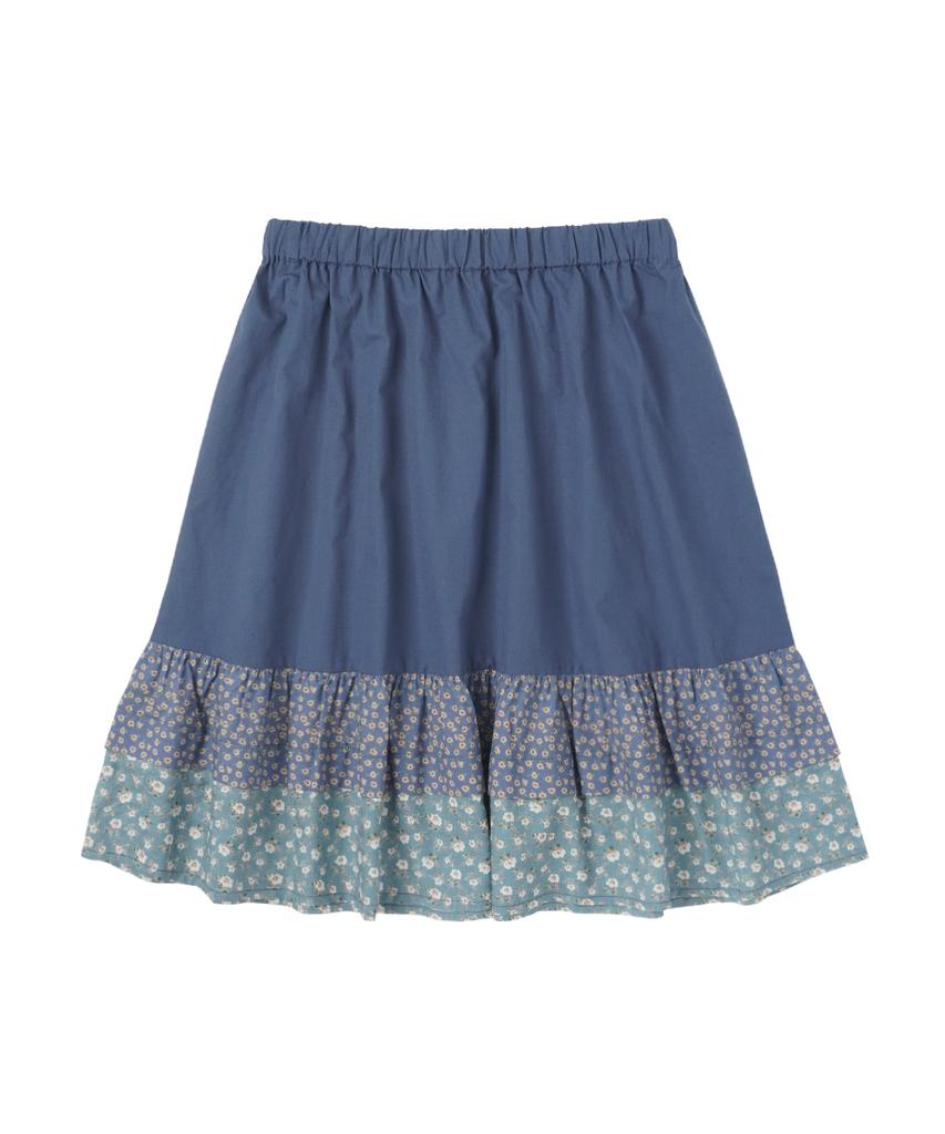 Sseonegteu Floral Tiered Skirt - Navy