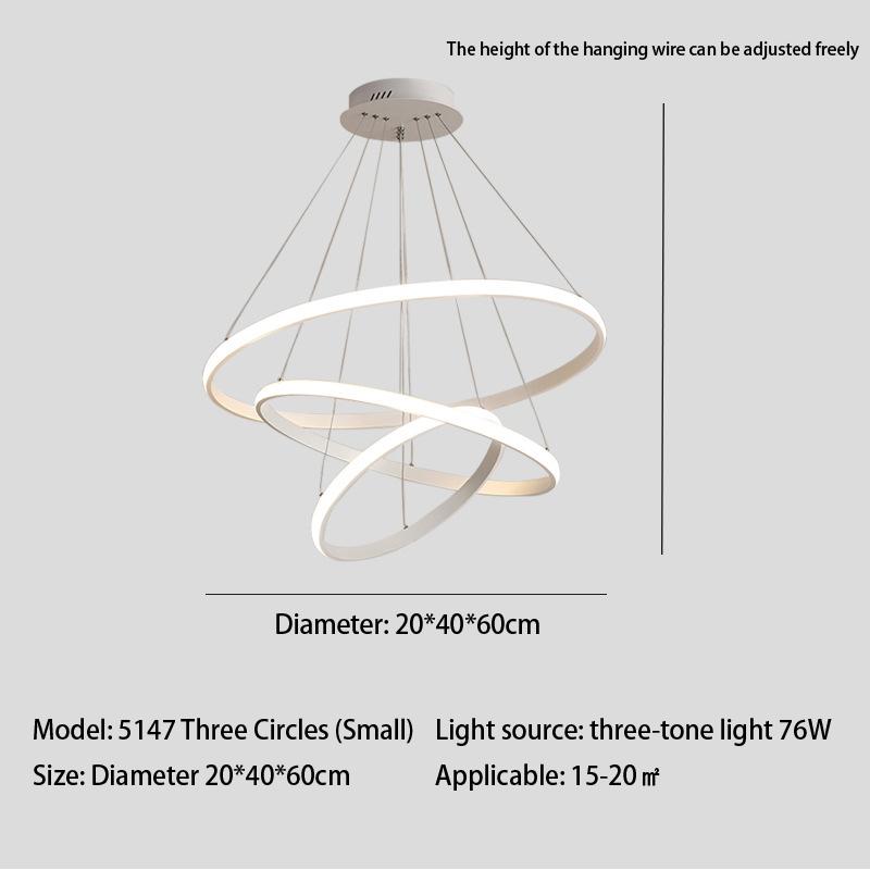 Dining Room Ring Chandelier Led Hanging Lamp Round Circle Black Chandelier for Living Room Bedroom Kitchen Indoor Decor Lighting