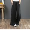 Spring Autumn Hip Hop Streetwear Female Solid Cotton Linen Wide Leg Pants Women Vintage Harajuku Boho Casual Ladies Trousers