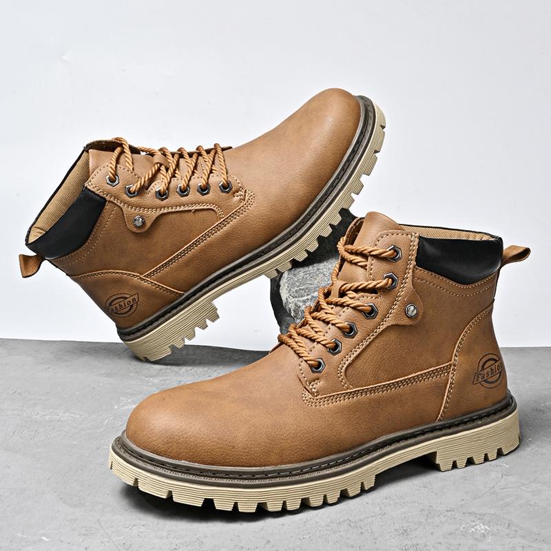 Fashion Men's Comfortable and Lightweight Work Boots, Anti Slip High Top Fashion and Ankle Short Boots, Casual Lace Up Combat Boots 2025