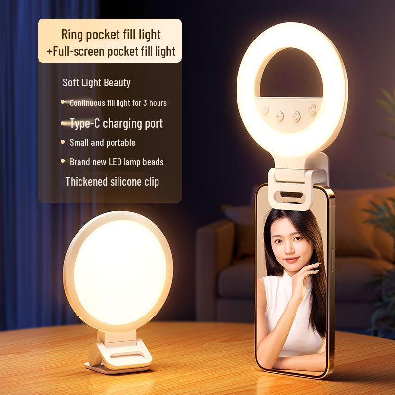 Tragbares LED-Fülllicht für Mobiltelefone - Ideal für Live-Streaming, Make-up, Fotografie, Selfies und Studenten.