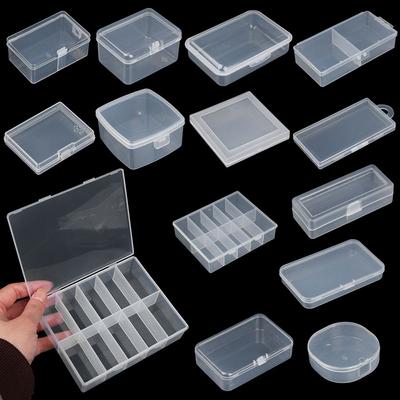 13 Styles Square Clear Plastic Storage Box For Jewelry Diamond Embroidery Craft Bead Pill Home Storage Supplies