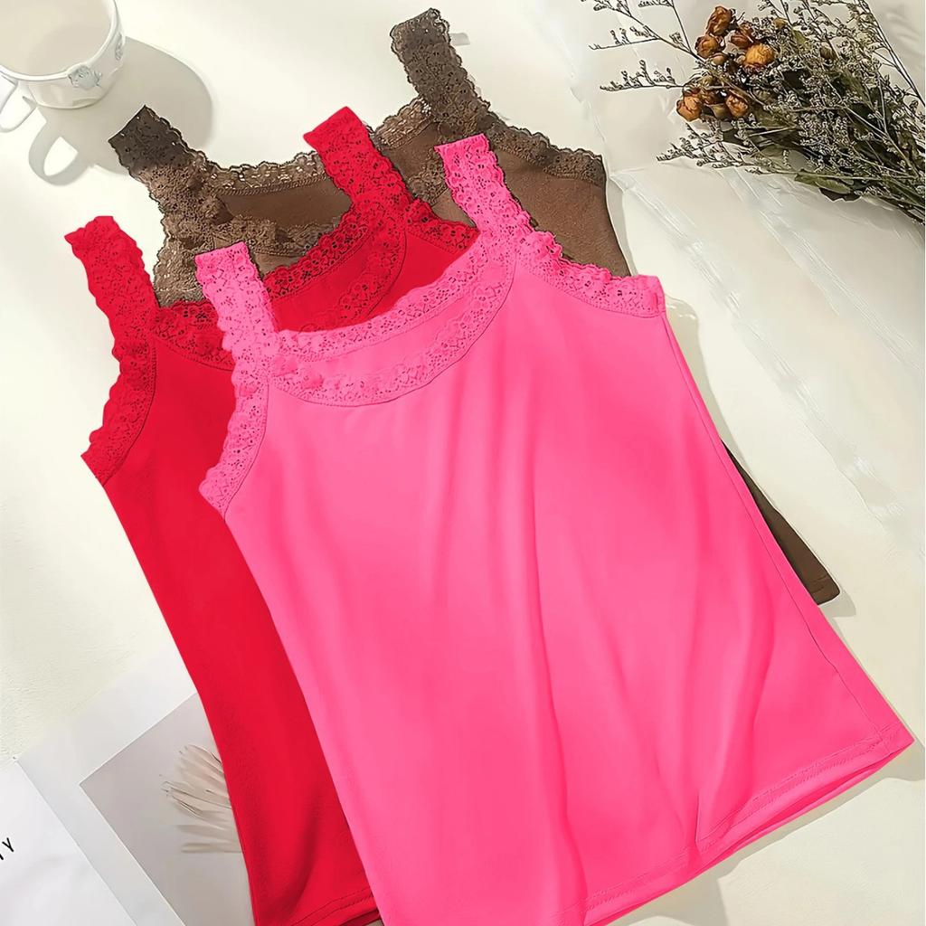 Popular Lace Sling Vest Women's Summer High Elasticity Plus Size Outside Wearing Bottoming Shirt