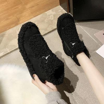 Sneeuwlaarzen dames 2025 nieuw lamsvacht kort thermisch katoen schoenen winterkleding antislip platte zool fluweel korte laarzen