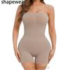 Full-body Shapewear Jumpsuit with Detachable Straps, Seamless, Flat-shoulder, One-piece Body-shaping Undergarment