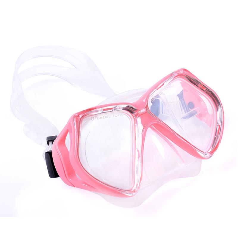 Large frame, liquid silicone diving goggles 4mm thick tempered glass