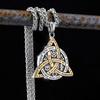 Viking Celtic Knot Pendant Necklace Stainless Steel Men Chain Odin Protection Amulet Gothic Jewelry Gift