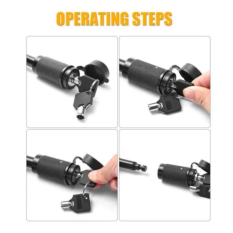 Universal Hitch Pin Trailer Receiver Lock with Anti-Corrosion Strap & 2 Keys for Anti-Theft Protection