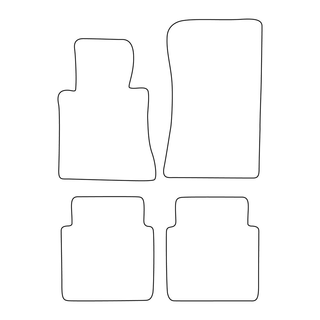 [BLM]ME041 red - Set of velour floor mats to fit Mercedes S-klass W126 1979-1991 - red trim