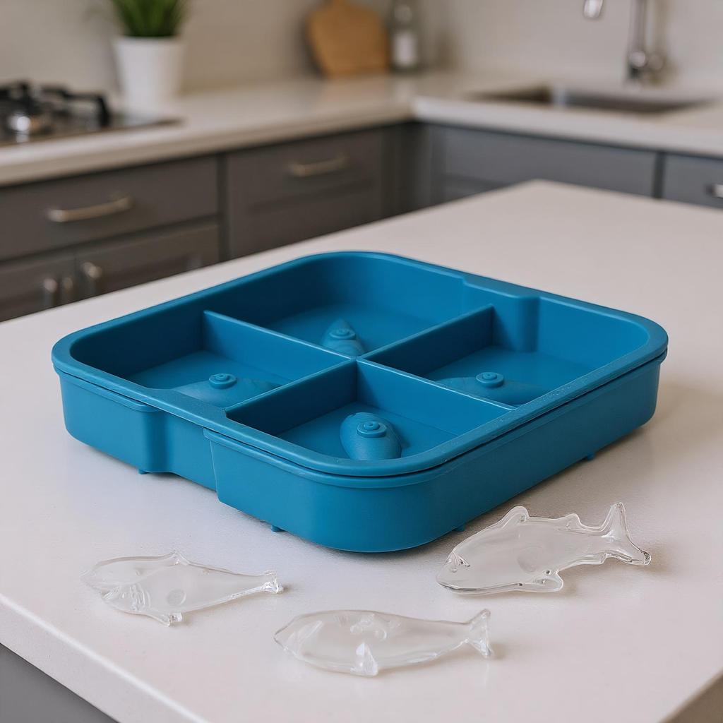 Isform Haj Chokladformar Söta 4-hålsformar För Cocktaildryck Whiskey Is Choklad Kök Hem Samling Fest