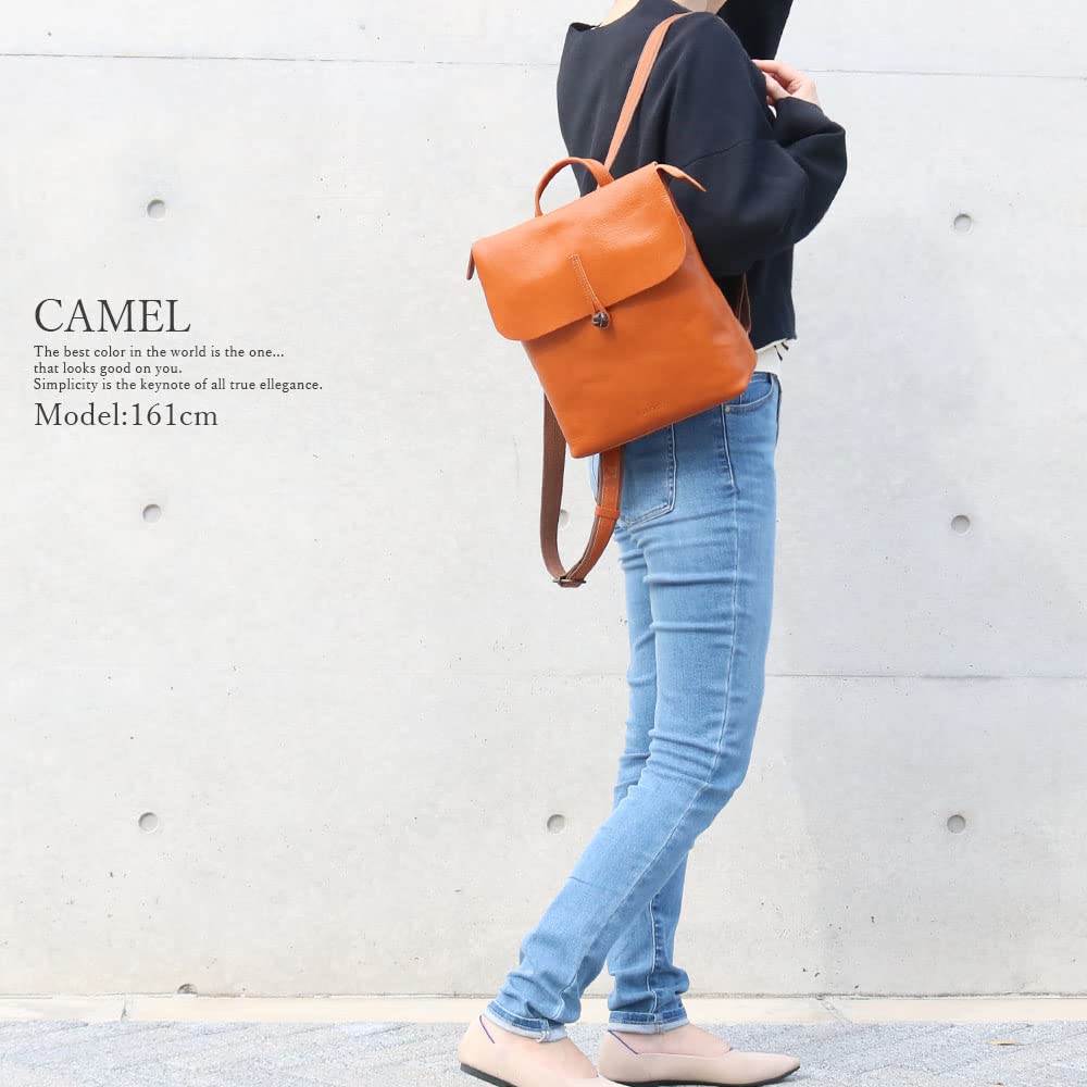 Genuine Himeji Leather Backpack for Women In Leather Travel Cowhide Made In Japan Ämont [Made Japan] Rucksack, Handmade, Bag, Casual, Adult, Simple,