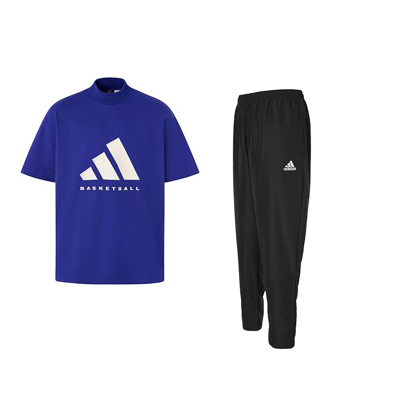 

Adidas Letter Logo Printed Urban Functional Short Sleeve Comfortable Mid Waist Long Pants Casual Sports Suit Men suit IX1967+H57533 XXL