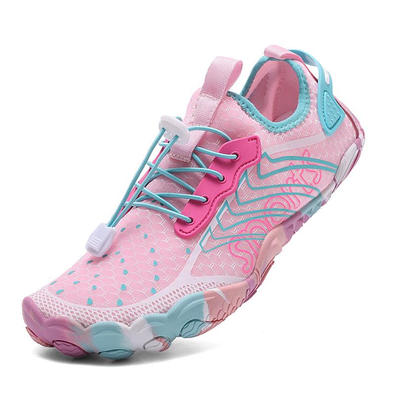 Nový Design Módní Růžové Dámské Vodní Tenisky Unisex Letní Boty do Vody Velikost 35-47 Protiskluzové Boty s Pěti Prsty Bosé Hombre