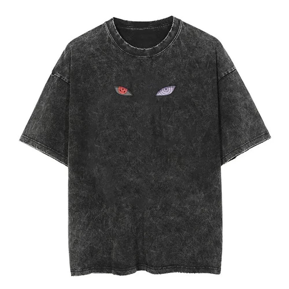 New Men Vintage T Shirt Hip Hop Streetwear Tshirt Japanese Anime Naruto Print Tops Tees Harajuku Summer Short Sleeve TShirt