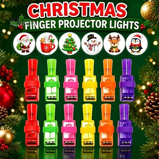 Interactive Parent Child Toys 12 Pcs Halloween Finger Projector Lights, Mini Colorful LED for Kids Pattern Projection Ring Kids, Goodie Bag Stuffers,