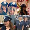 Adult Police Hat Octagonal Flat Top Hat Role Play Fun Props U.S. Police Hat Uniform Accessory Halloween Mardi Gras Party