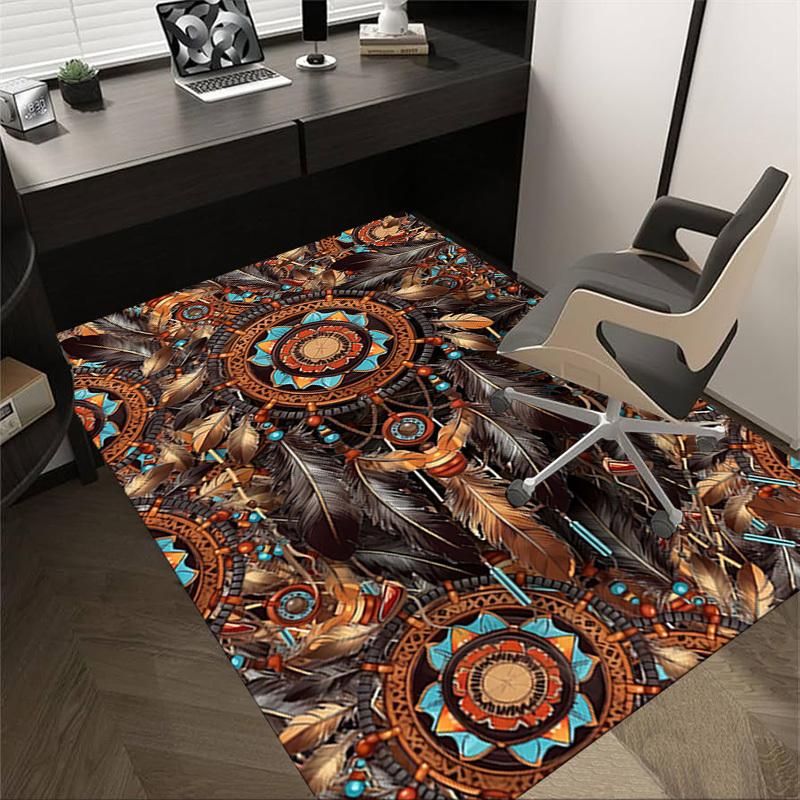1 Stück Traumfänger Federn Anti-Rutsch-Teppich, geeignet für Büro, Schlafzimmer und Spielzimmer. Kann auch als Sofafußstützenbezug verwendet werden - W105