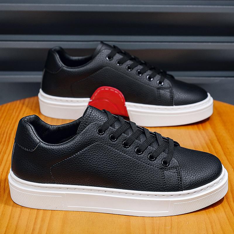 

Fashion Fashion Men s Sneakers High Quality Leather Casual Shoes Luxury Business Office Shoes Trendy Skateboard Shoes Zapatillas Hombre 44 чёрный