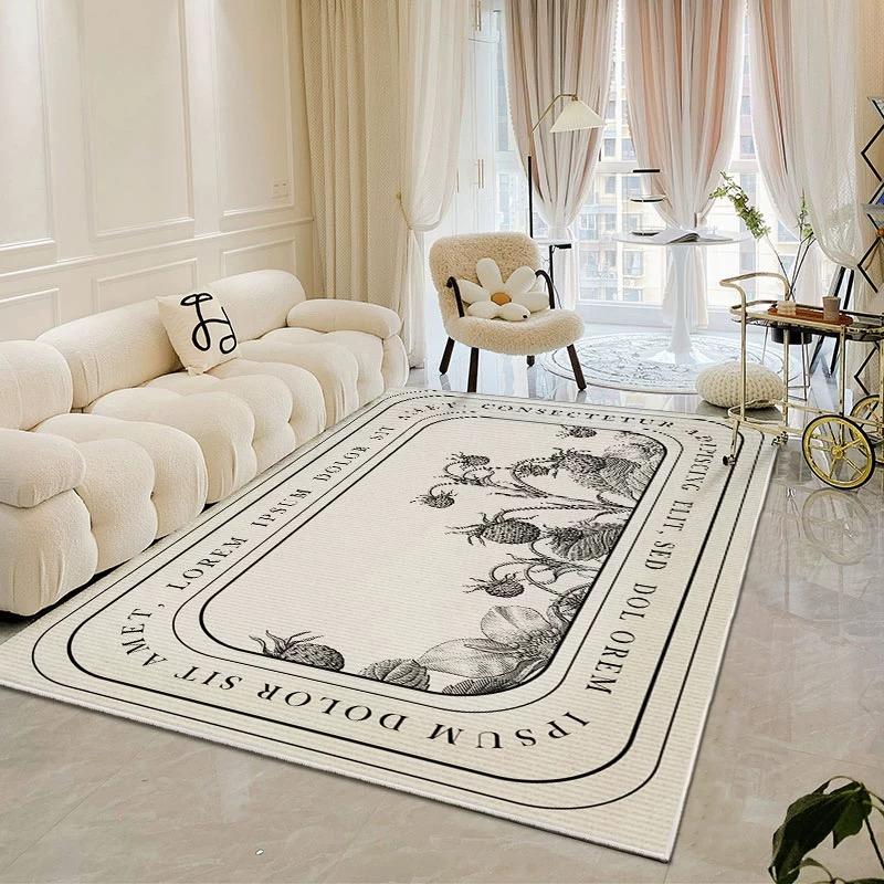 modern simple crystal velvet large carpet living room sofa coffee table Light luxury large area bedroom non-slip carpet