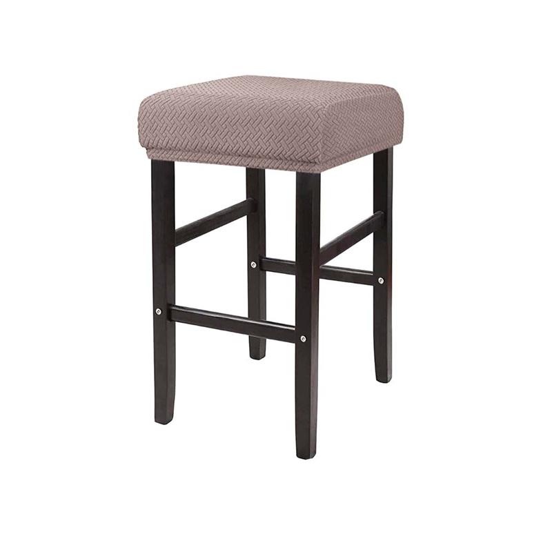 Elastic Stool Covers Solid Color Jacquard Bar Stool Slipcovers Counter Saddle Seat Covers For Living Room Restaurant S Square