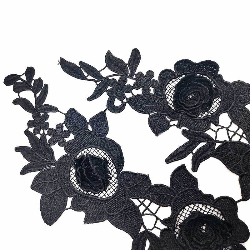 Water-soluble lace to flowers, three-dimensional hollow embroidery, heavy work double-layer appliqués, DIY lace accessories