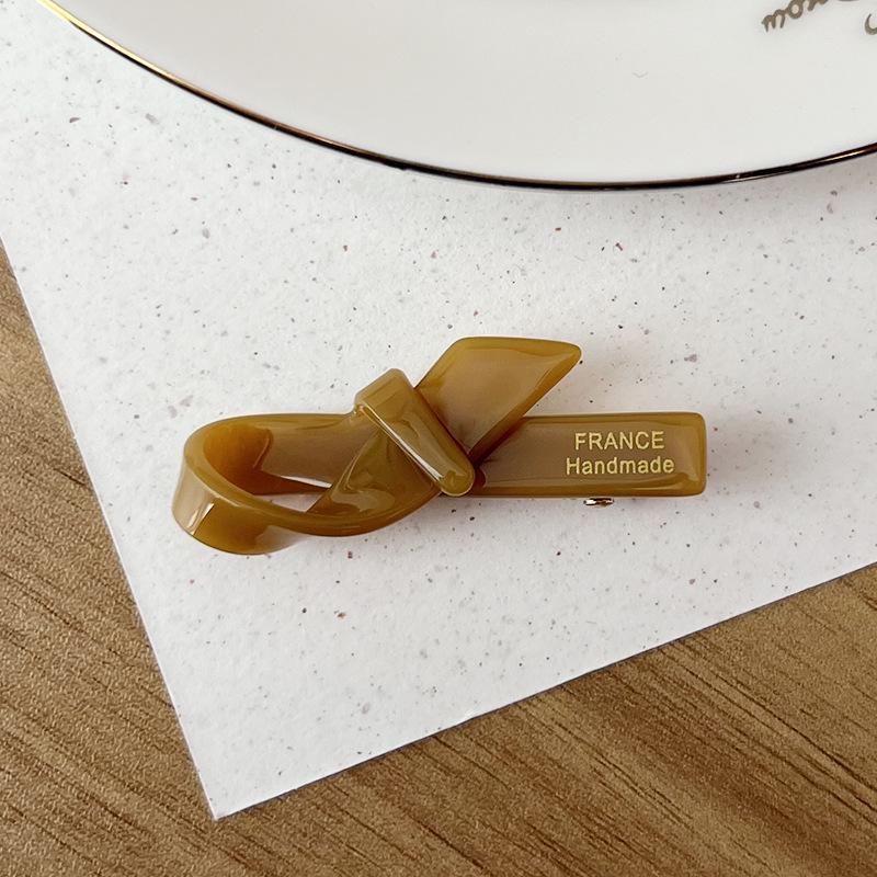 Korean-style Gold Label Small Acetate Bow Duckbill Hair Clip