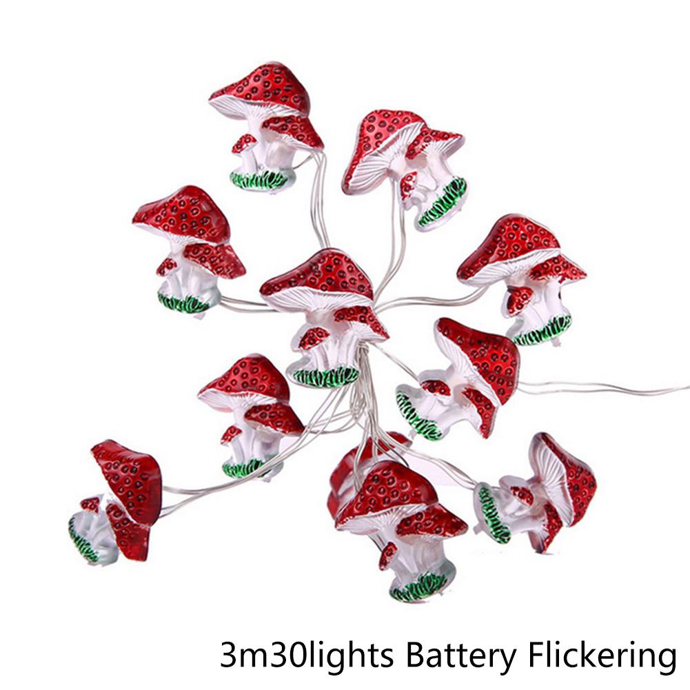 

Рождественский грибной светодиодный светильник, гирлянда для праздника, гирлянды для вечеринки, свадьбы, спальни, уличные садовые фонари 3m30lights Battery Flickering