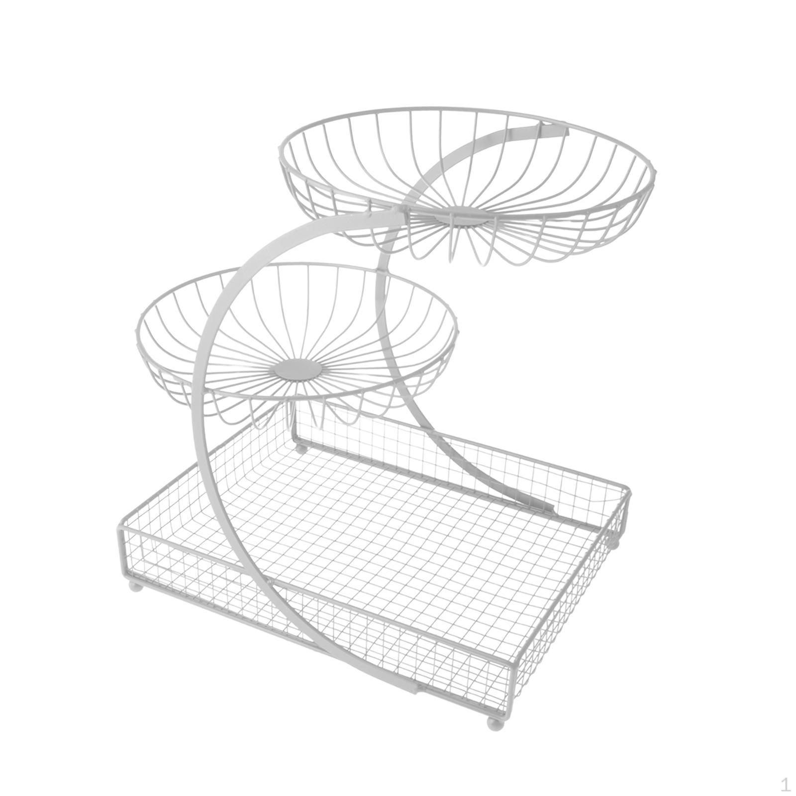 

Decorative Basket for Wire And Iron, Container The Kitchen White 3 Layer