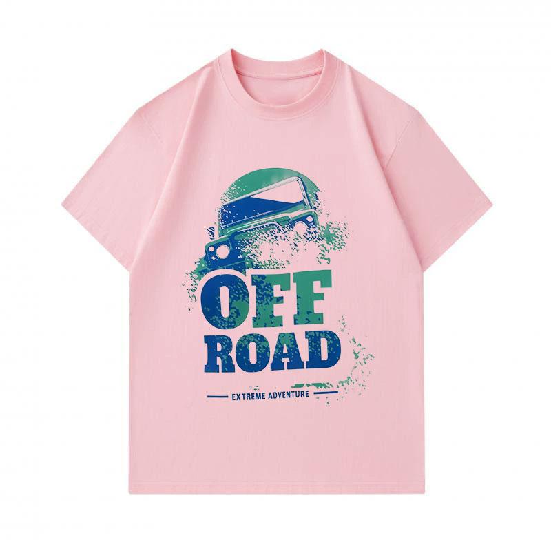 Men's 100% Cotton Crew Neck Short Sleeve T-Shirt, Off Road Extreme Adventure Offroad Vehicle Print Casual Comfortable Breathable Tee for Outdoor Enthu