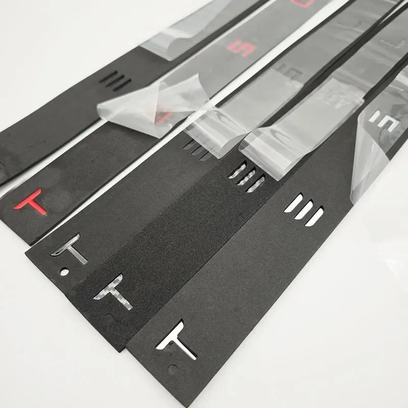 NEW 3D Letters Tesla Logo Carbon Chrome Black Red Badge Car Rear Trunk Stickers For Tesla Model 3 Y X S Back Decals Accessories