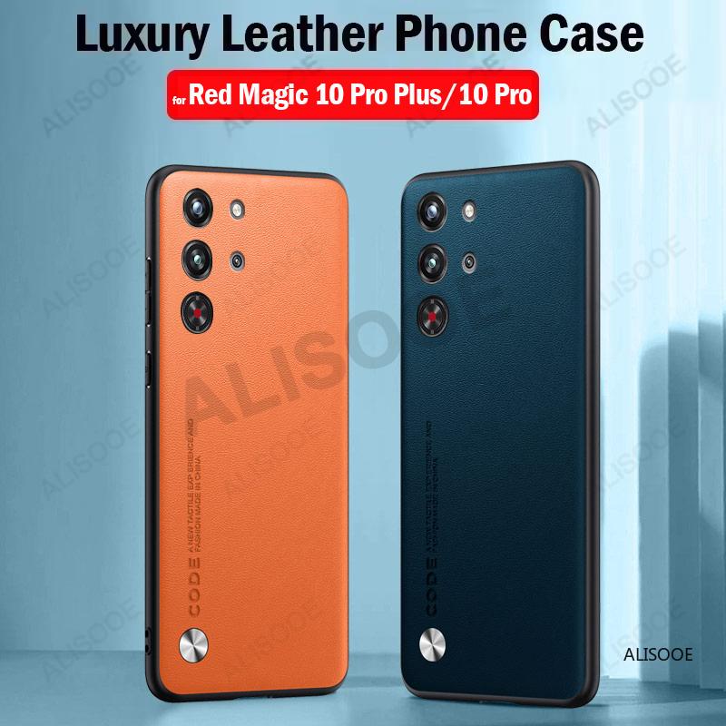 Hülle für Nubia Red Magic 10 Pro Plus Hülle Luxus Fasertextur PU-Leder Schutz Rückseite Abdeckung Capa für RedMagic 10 Pro+ Hüllen