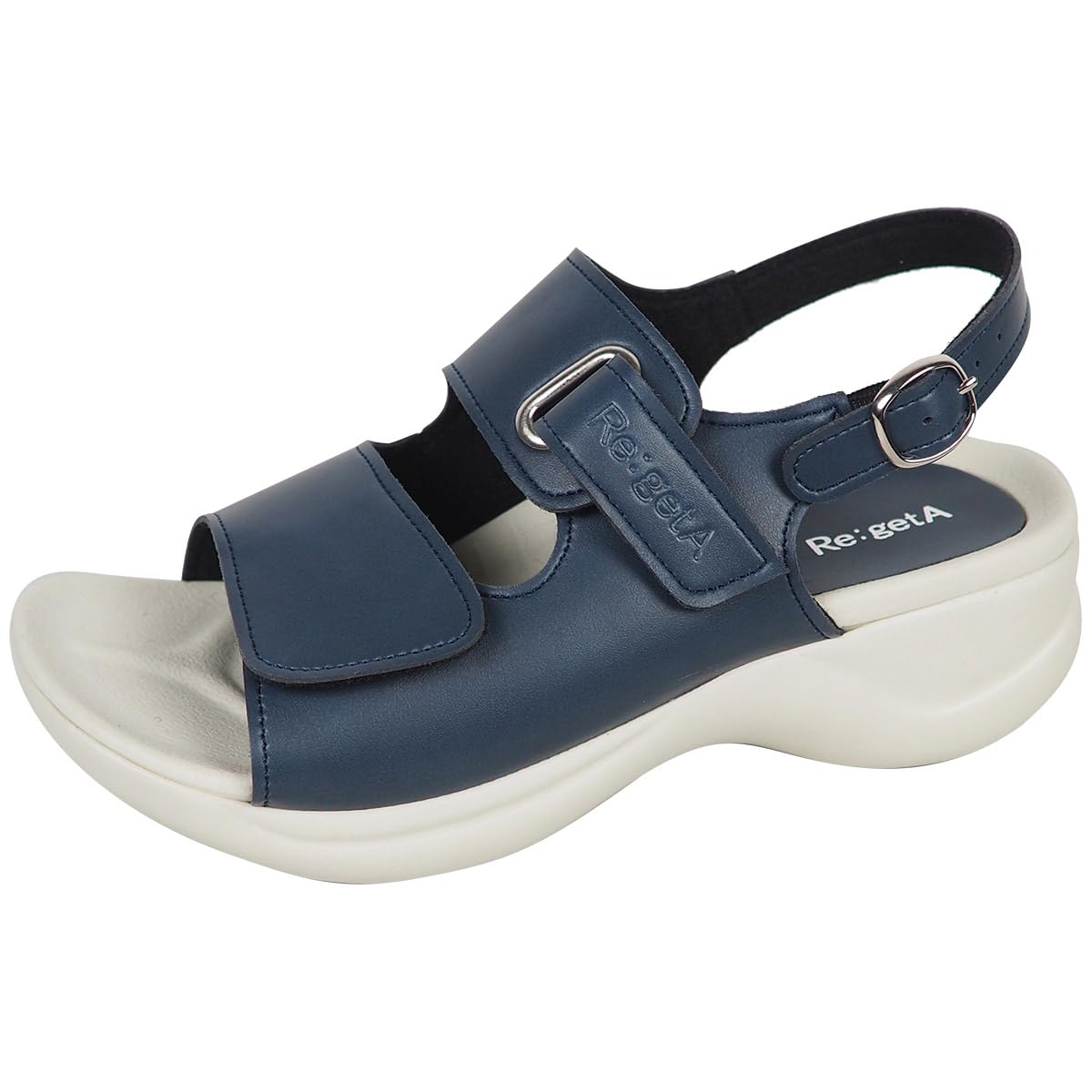 

Сандалии для медсестры, толстые, нет, красивые, сделаны в SMS055 RW1001, темно-синие, M [Regetta], сандалии, подошвы, шины, ноги, Япония, женские (Эквивалент 3E)
