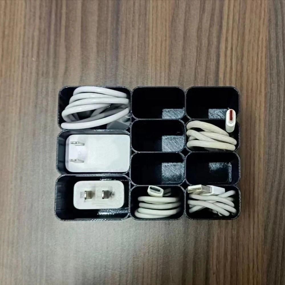11/22 Grids USB Cord Storage Box 3D Printed USB Cord Organizer Desktop Organization