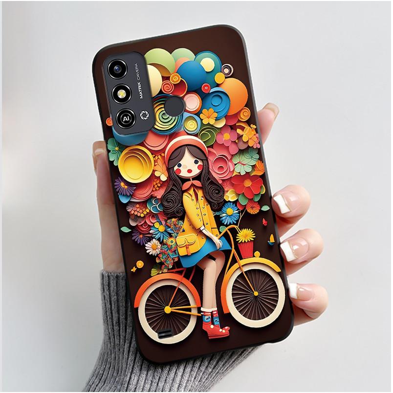 For ZTE Blade A53 Case For ZTE Blade A53 Pro Phone Back Cover Silicone Soft Black TPU Luxury Cute Love Rabbit Funny Bumper Shell